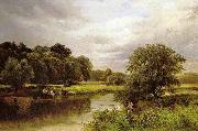 unknow artist Fishing on the Trent  by George Turner. oil painting on canvas